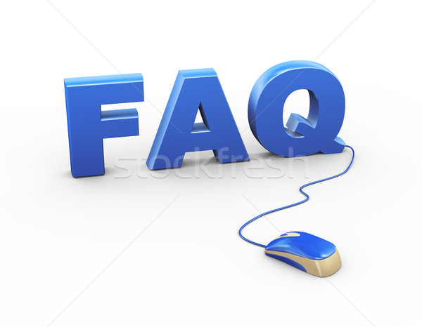 3d mouse attached to word text faq Stock photo © nasirkhan