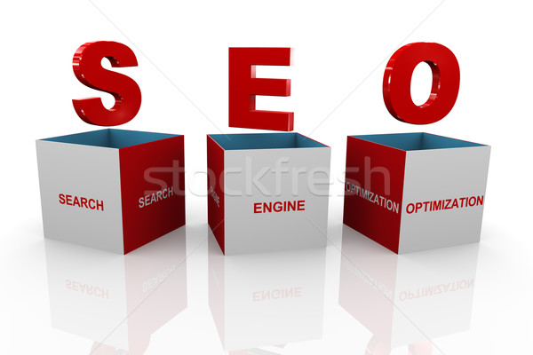 3d box of seo - search engine optimization Stock photo © nasirkhan