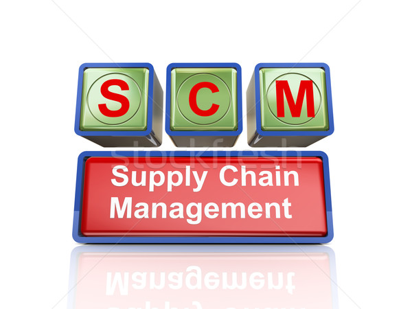 3d boxes of concept of scm Stock photo © nasirkhan