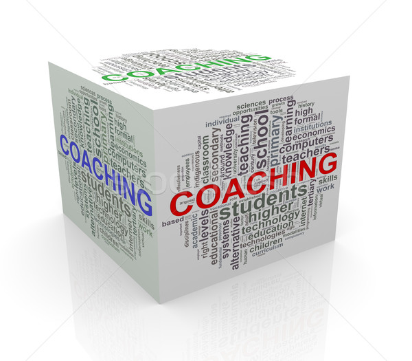 3d cube word tags wordcloud of coaching Stock photo © nasirkhan