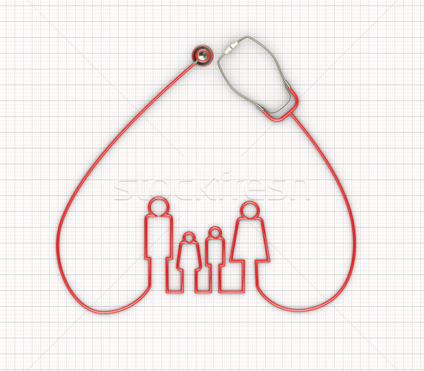 3D Stethoskop Familie Herz Symbol Design Stock foto © nasirkhan