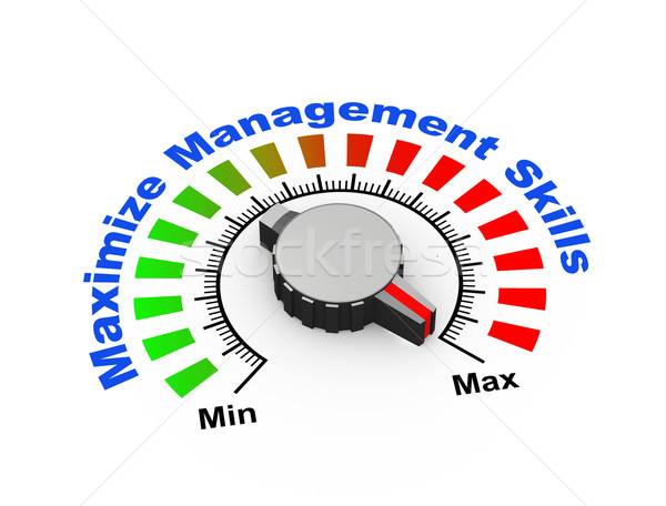 3D Knopf Management Fähigkeiten 3D-Darstellung Set Stock foto © nasirkhan