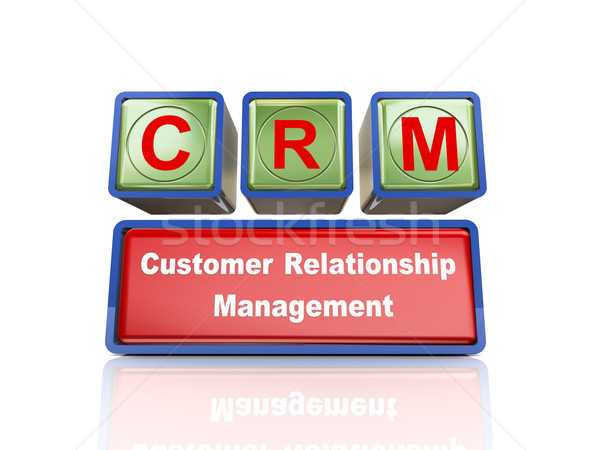 3d boxes of concept of crm Stock photo © nasirkhan