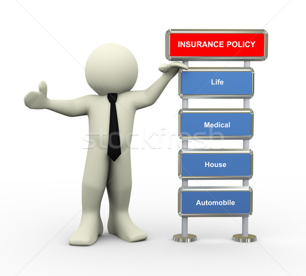 [[stock_photo]]: 3D · affaires · assurance · 3d · illustration · homme