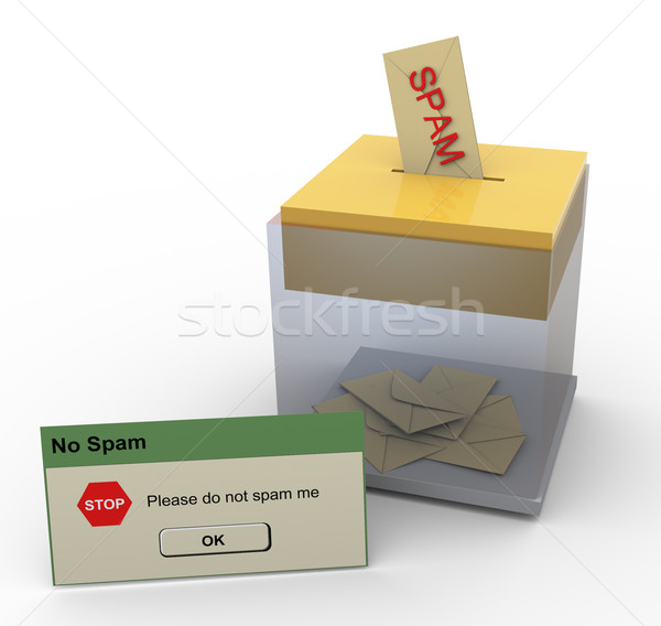 3D arrêter spam un message boîte de réception internet Photo stock © nasirkhan
