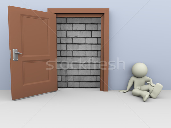 3D Mann keine Flucht 3d render frustriert Mann Stock foto © nasirkhan