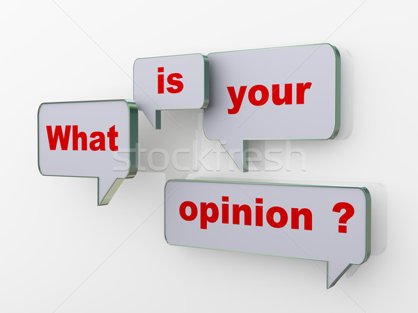 Quoi opinion bulle discours 3d illustration groupe Photo stock © nasirkhan