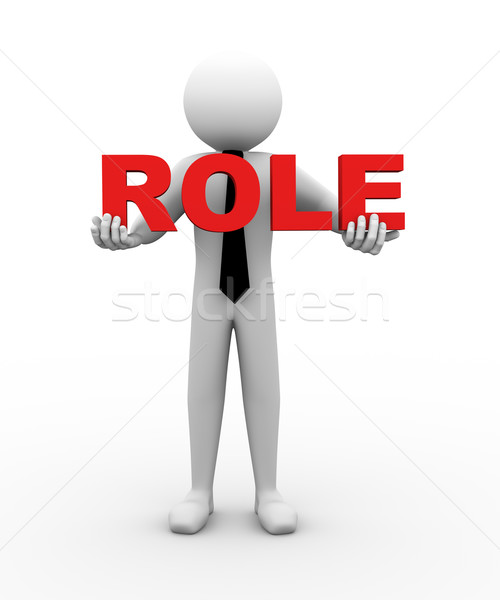 3d businessman holding role illustration Stock photo © nasirkhan