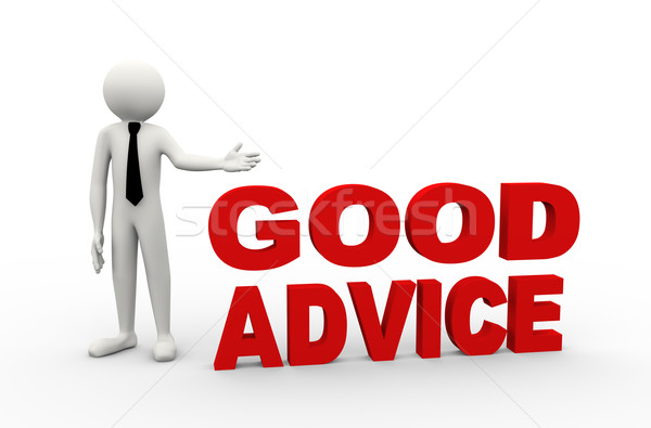 3d businessman with word good advice Stock photo © nasirkhan