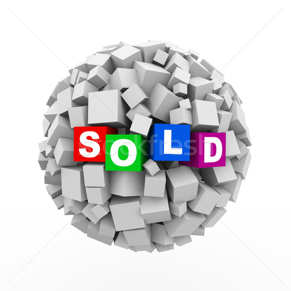 3d cubes boxes sphere ball - sold Stock photo © nasirkhan