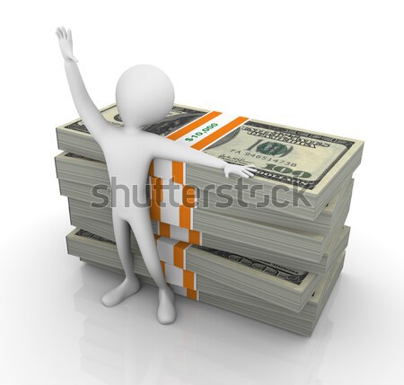 Stock photo: 3d man with money