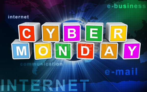 3d buzzword text 'cyber monday' Stock photo © nasirkhan