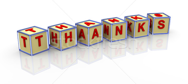 3d alphabet cubes of thanks Stock photo © nasirkhan