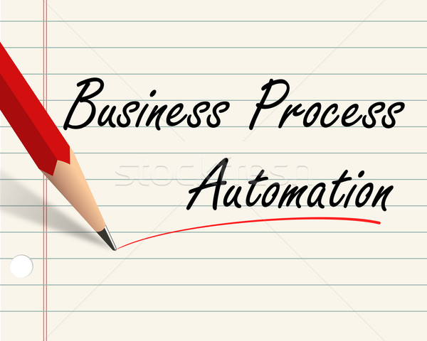 Bleistift Papier Business Prozess Automatisierung Illustration Stock foto © nasirkhan