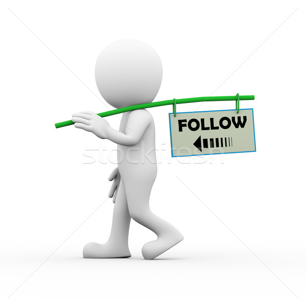 3d man social network and following concept Stock photo © nasirkhan