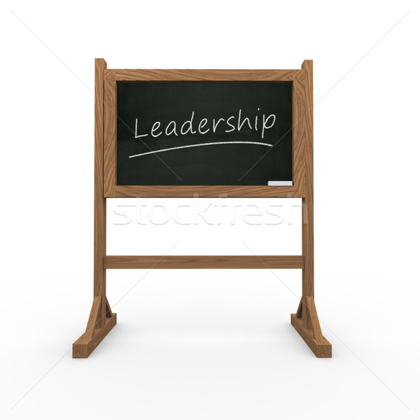 3D zwarte schoolbord woord leiderschap Stockfoto © nasirkhan