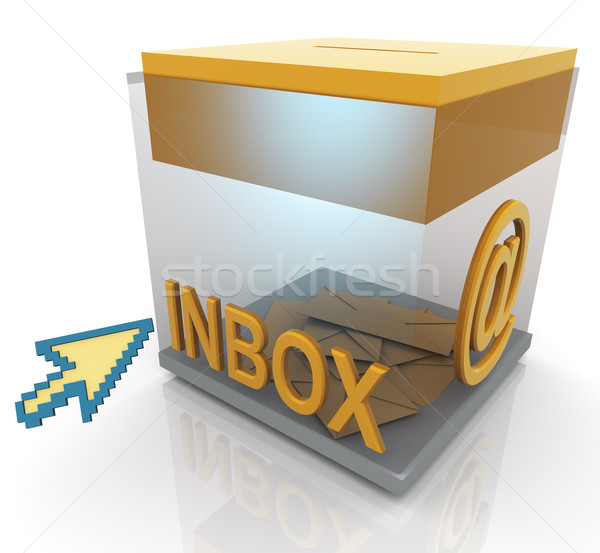 3d inbox and mouse pointer Stock photo © nasirkhan