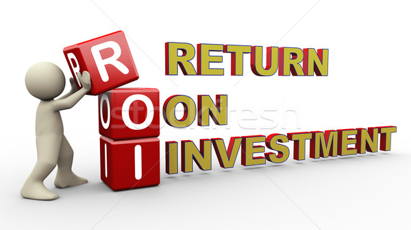 Stock fotó: 3d · ember · roi · kockák · 3d · személy · visszatérés · beruházás