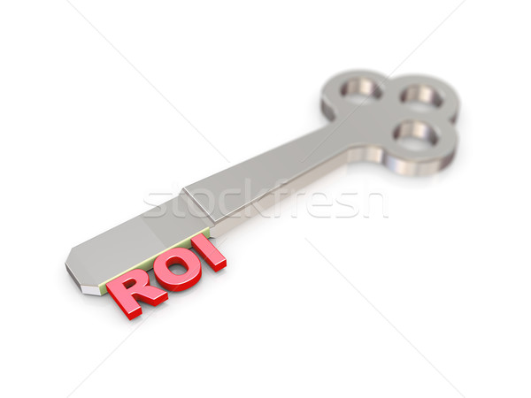3D roi szó kulcs renderelt kép króm Stock fotó © nasirkhan