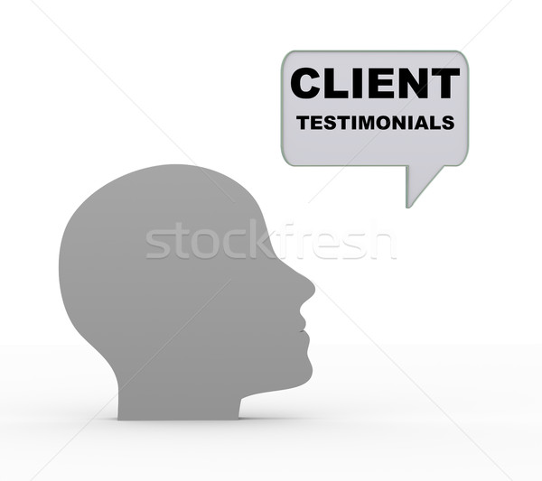 3d head and client testimonials Stock photo © nasirkhan