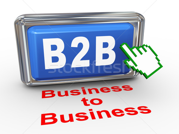 3D b2b business pulsante rendering 3d mano Foto d'archivio © nasirkhan