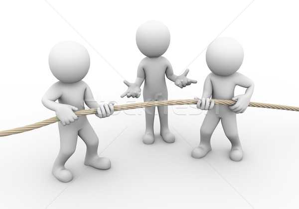 3d people tug of war Stock photo © nasirkhan