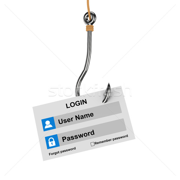 Stockfoto: 3D · phishing · gebruiker · inloggen · bevestigd