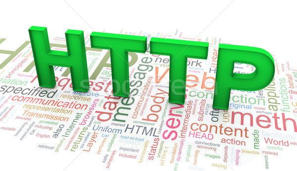 3d text 'HTTP' on the http wordclod background Stock photo © nasirkhan