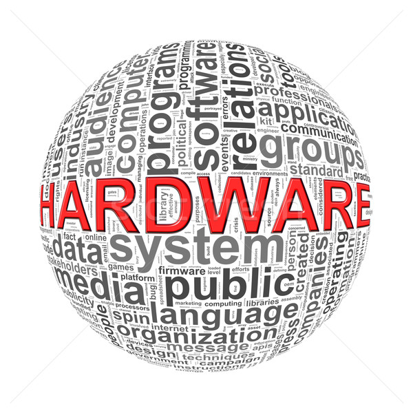 Wordcloud word tags ball of hardware Stock photo © nasirkhan