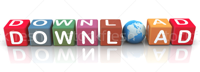 3D coloré texte cubes téléchargement rendu 3d [[stock_photo]] © nasirkhan