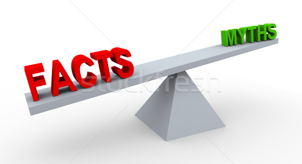 3d word facts and myths on balance Stock photo © nasirkhan