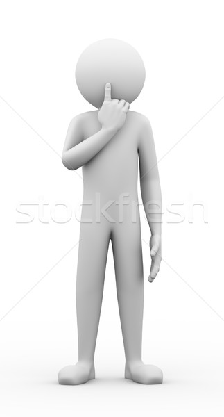 3d man silence gesture pose Stock photo © nasirkhan