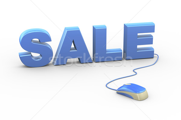 3d mouse attached to word text sale Stock photo © nasirkhan