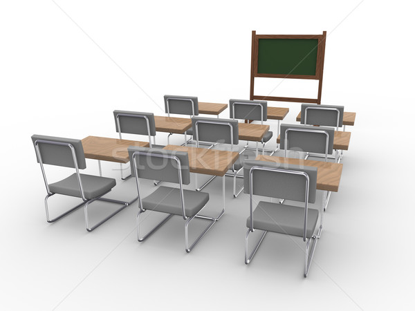 3d empty classroom Stock photo © nasirkhan