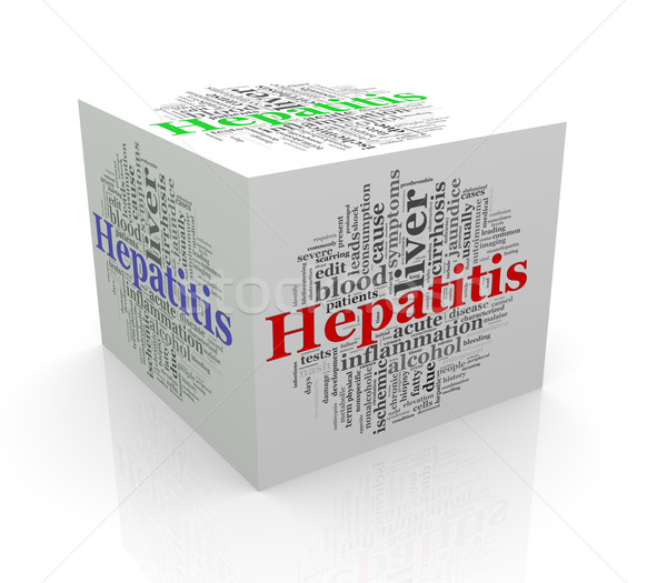 Stock photo: 3d cube word tags wordcloud of hepatitis