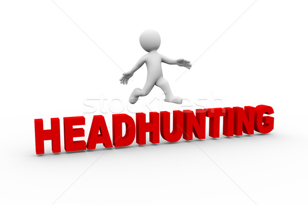 3d man jumping from headhunting  Stock photo © nasirkhan
