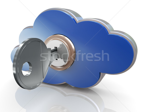 3D sicher Cloud Computing 3d render Technologie Sicherheit Stock foto © nasirkhan