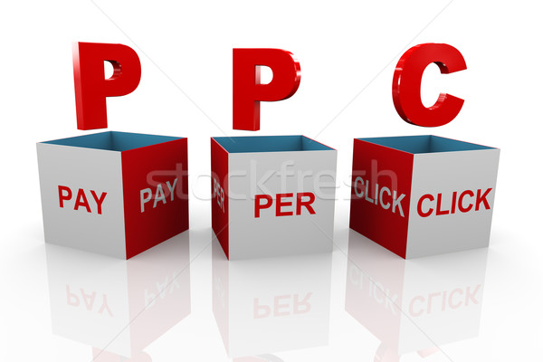 3d box of ppc - pay per click Stock photo © nasirkhan