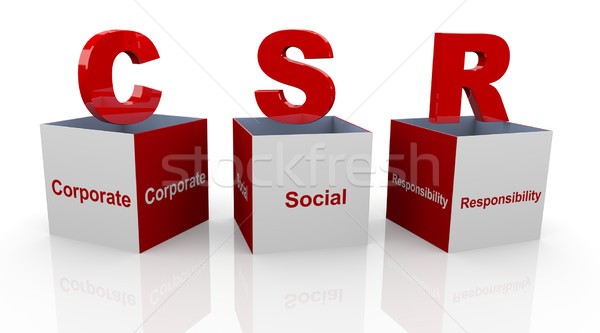 3d corporate social responsibility boxes Stock photo © nasirkhan