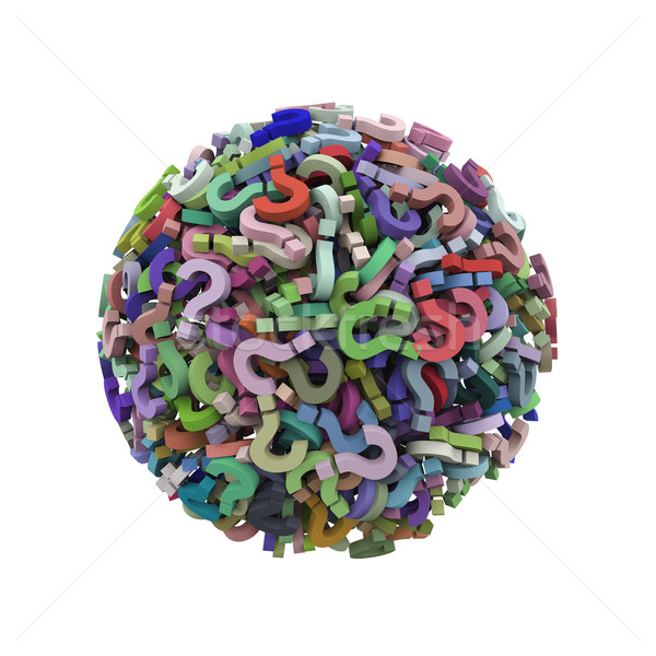 Stock photo: 3d colorful question mark sphere ball