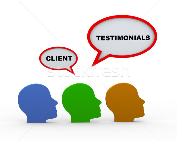 3d client testimonials heads Stock photo © nasirkhan