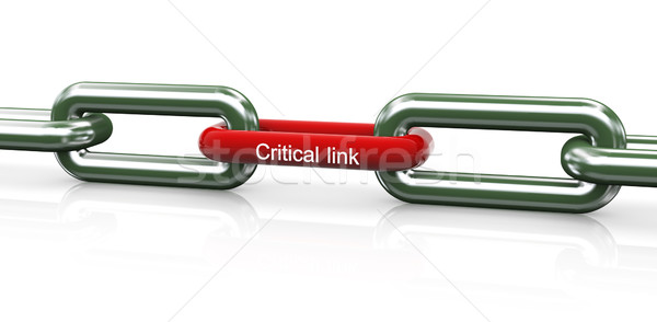 3D krytyczny link 3d łańcucha czerwony Zdjęcia stock © nasirkhan