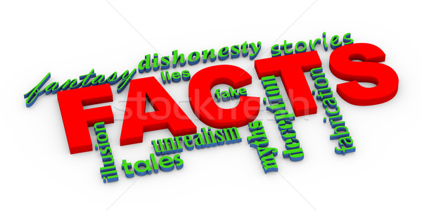 3d facts vs lies wordcloud Stock photo © nasirkhan