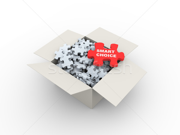 3d box and smart choice puzzle piece Stock photo © nasirkhan