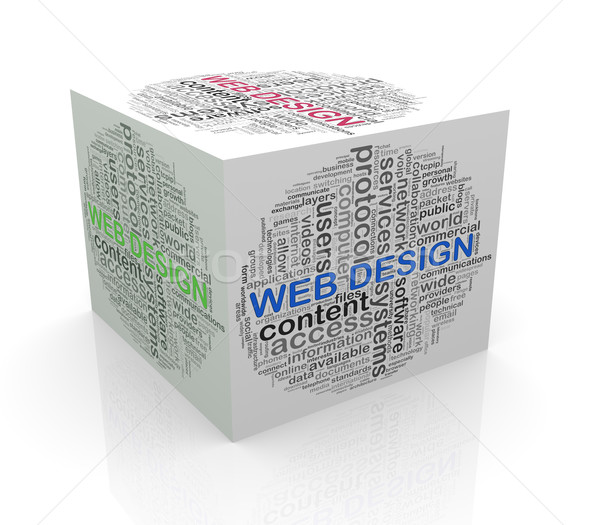 3D kostki słowo web design Zdjęcia stock © nasirkhan