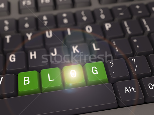 3d keyboard - word blog Stock photo © nasirkhan