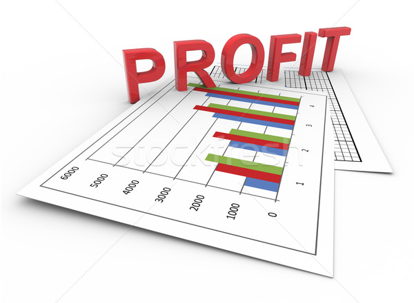 3d szöveg nyereség diagram 3d render szöveg pénzügyi Stock fotó © nasirkhan