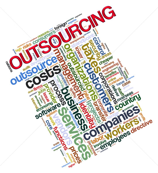 Stockfoto: Outsourcing · illustratie · business · partij