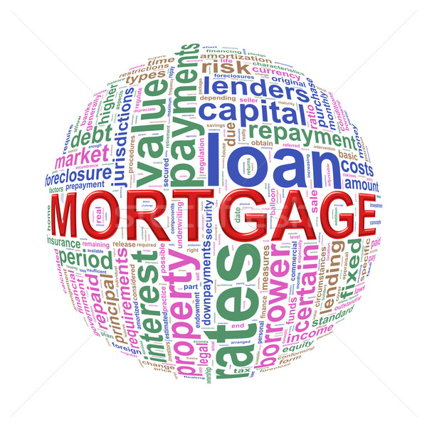 Wordcloud word tags ball of mortgage Stock photo © nasirkhan