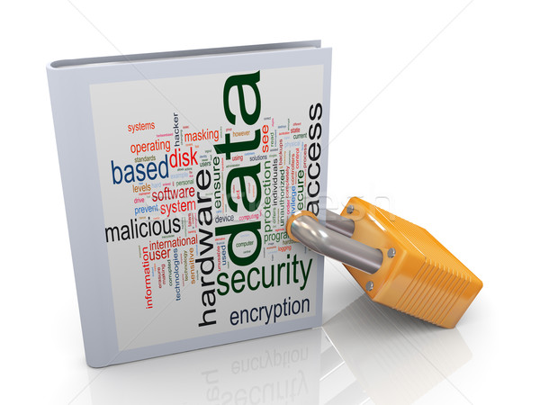 3d data book locked with padlock Stock photo © nasirkhan